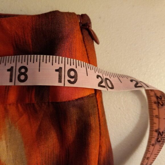 Coldwater Creek Abstract Orange/Red/Purple/Brown Maxi Skirt - Picture 6 of 8